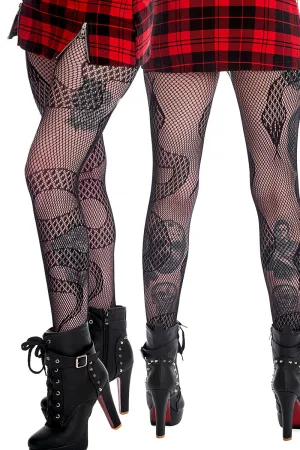 Banned Snakes Fishnet Tights