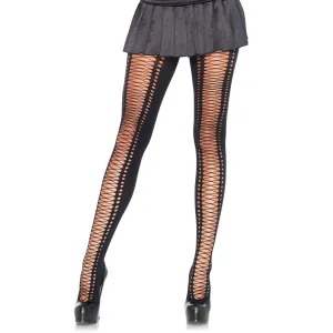 Crochet Faux Lace Up Tights