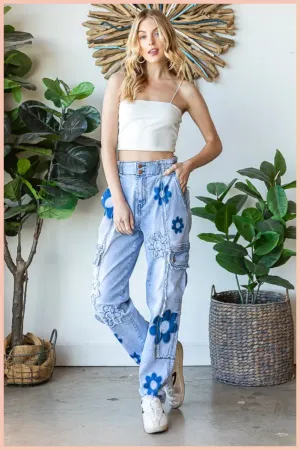 Daisy Cargo Denim Pants