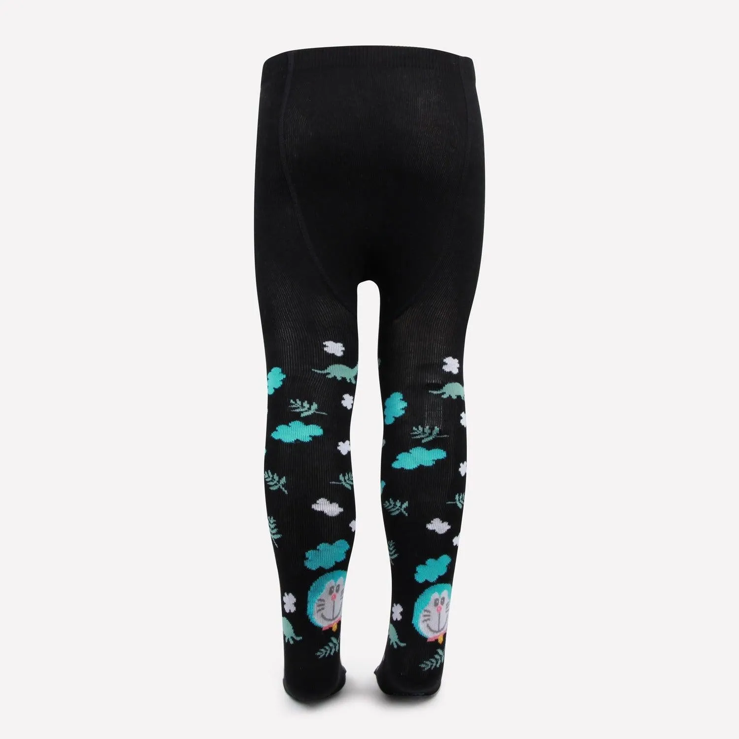 Doraemon Printed Knitted Tights For Baby Girls & Baby Boys - Black