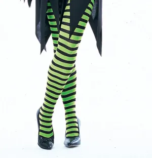 GREEN BLK STRIPED  TIGHTS
