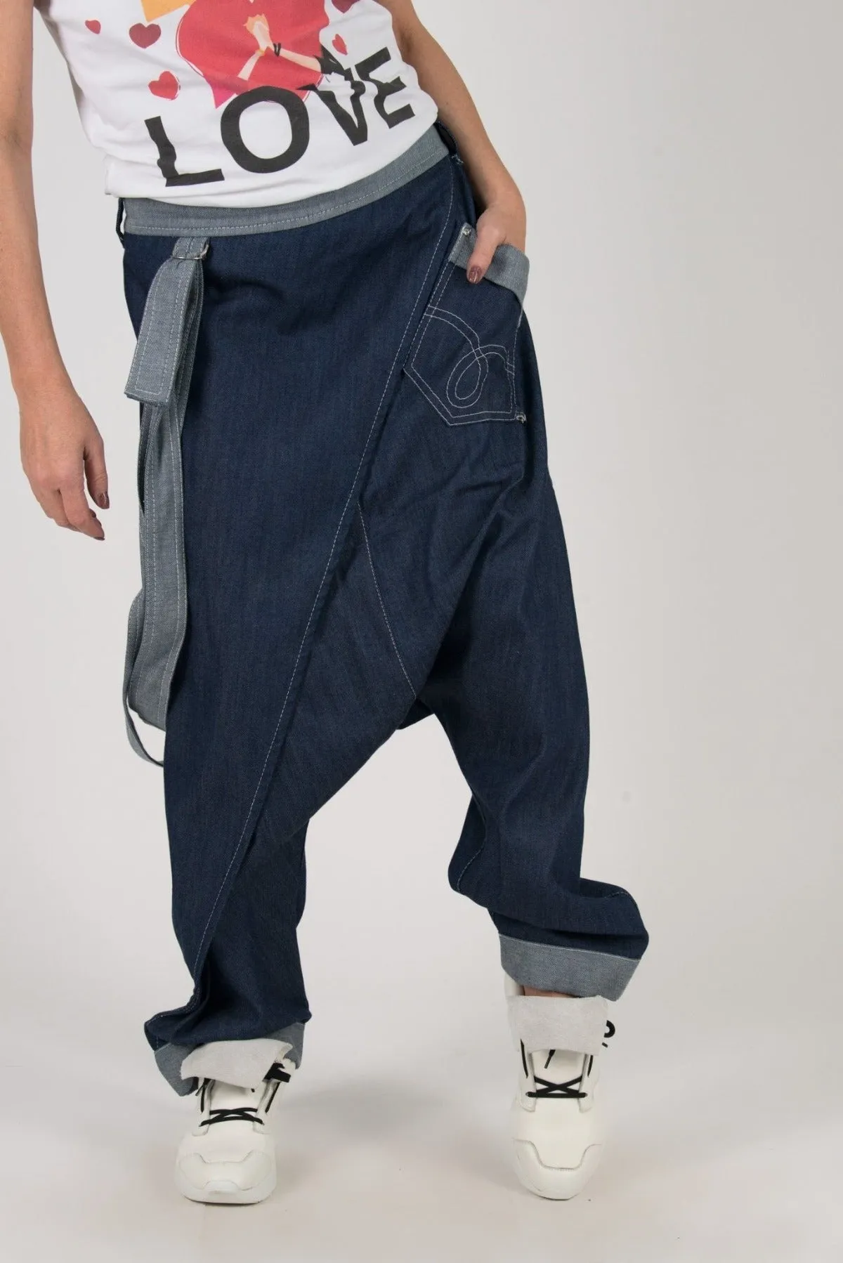 Lesila Jeans Drop Crotch Pants