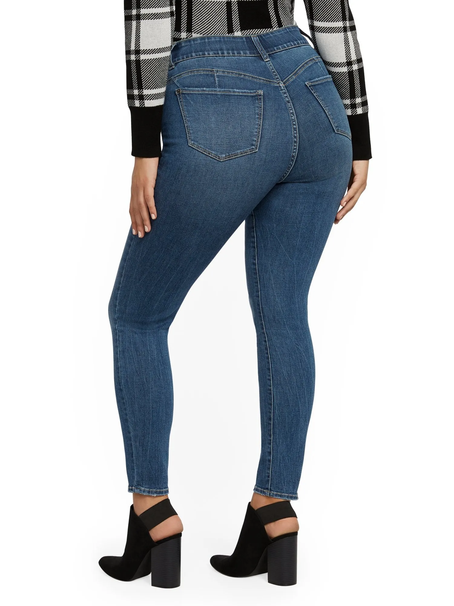 Mya Curvy High-Waisted Sculpting No Gap Super-Skinny Jeans - Blue Love
