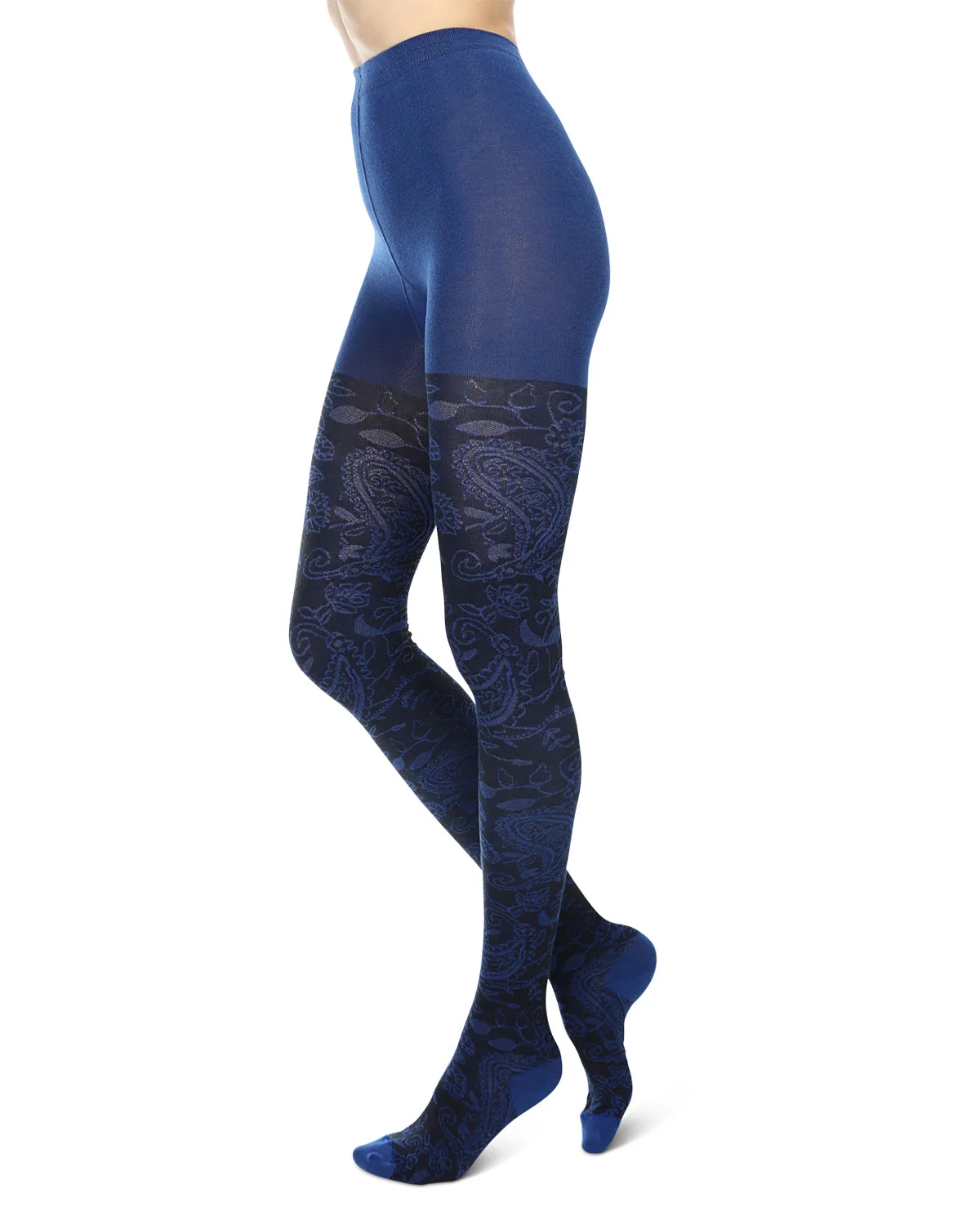 Paisley Pop Cotton Blend Sweater Tights