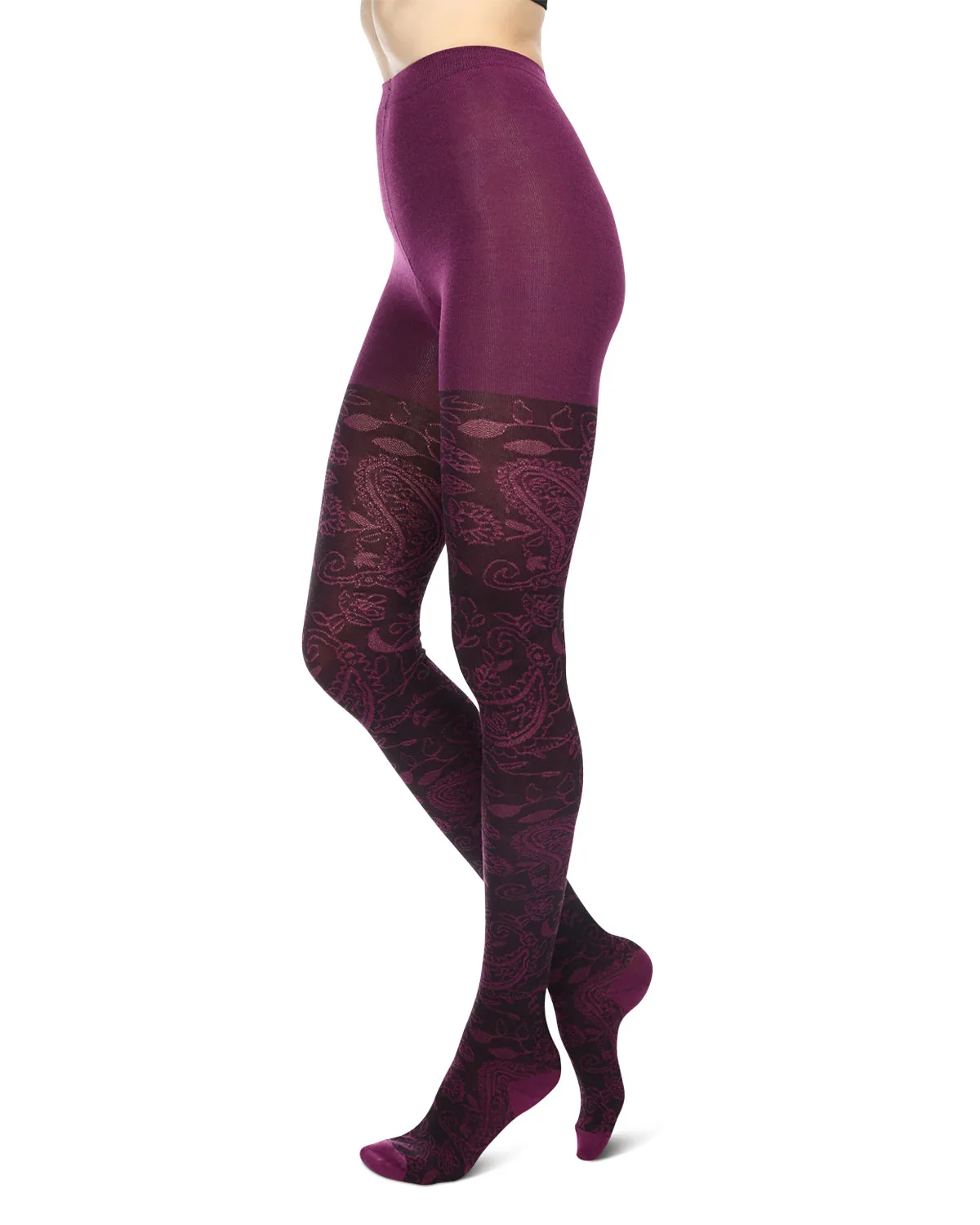 Paisley Pop Cotton Blend Sweater Tights