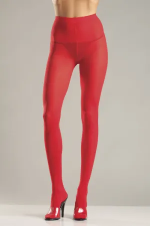 Red Opaque Nylon Tights