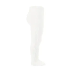 Side Crochet Tights Cream