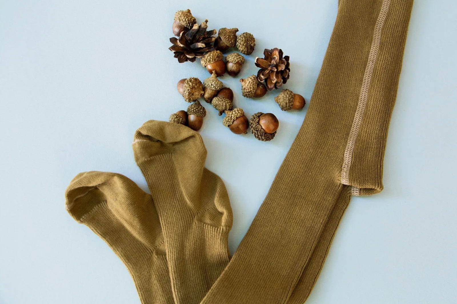 Silly Silas Footed Tights with Braces - Acorn Brown