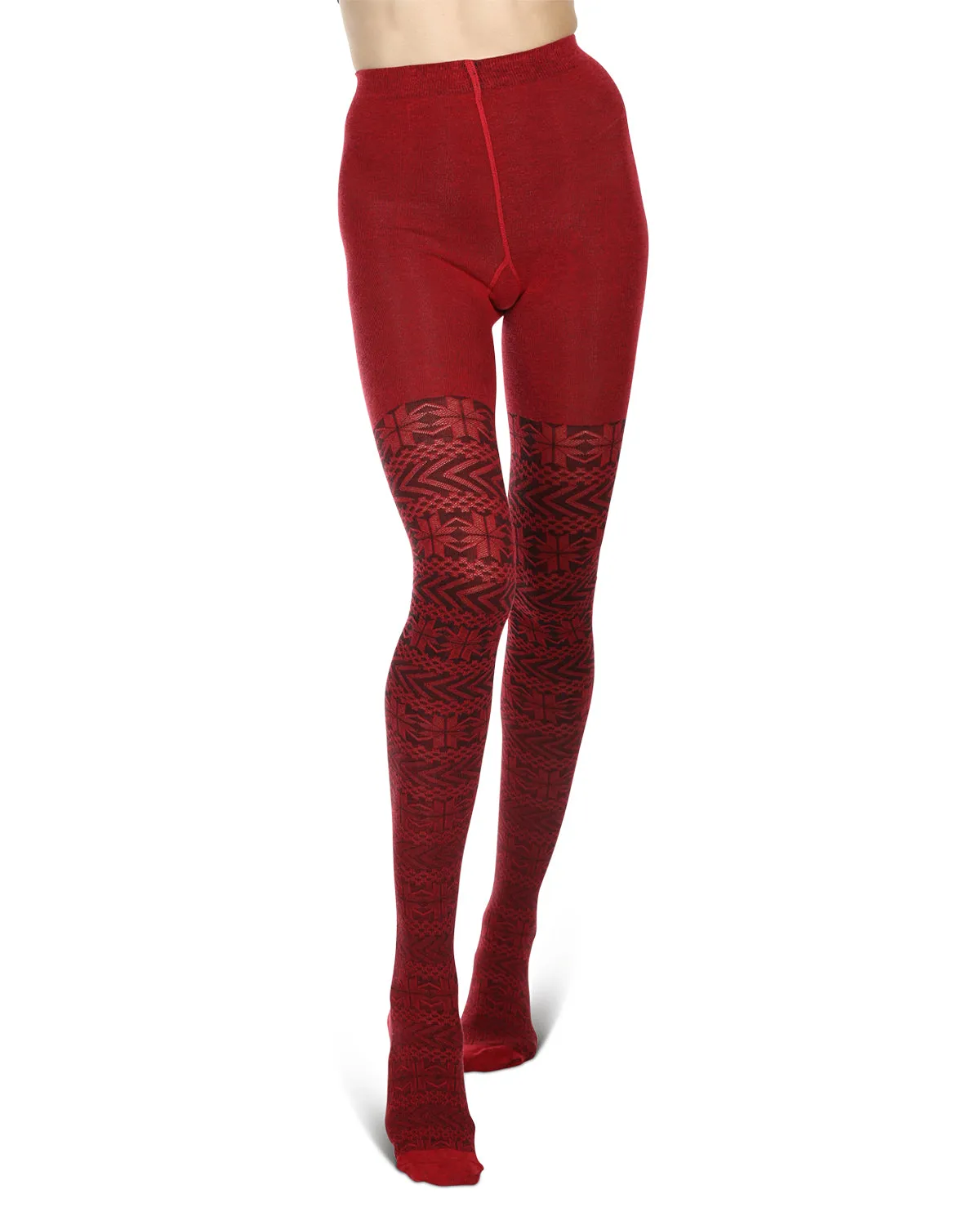 Snowflake Cotton Blend Sweater Tights
