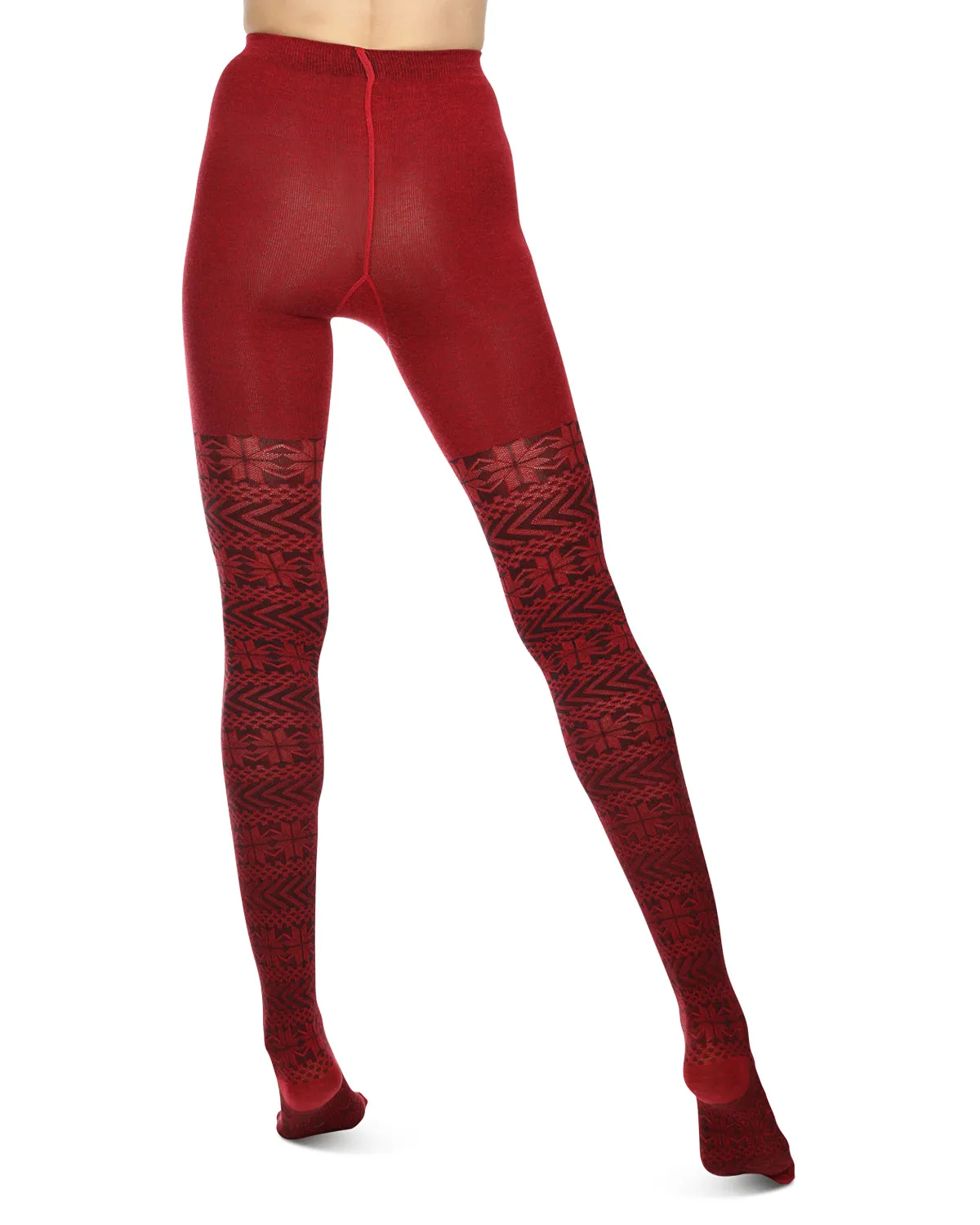 Snowflake Cotton Blend Sweater Tights