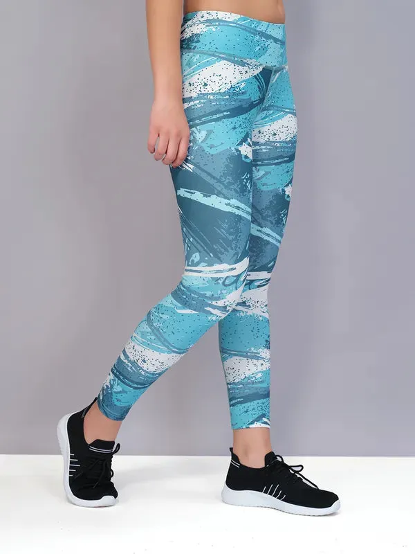 Women Printed Slim Fit Tights with TECHNO COOL
